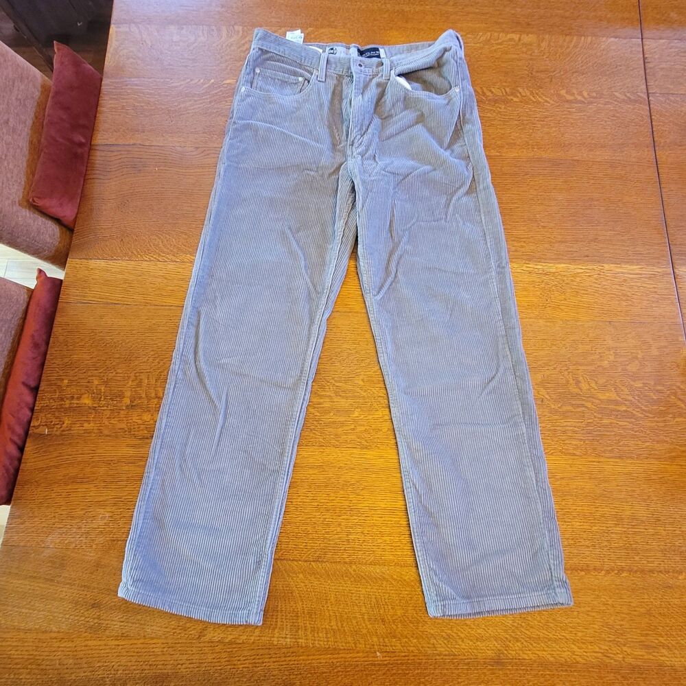Levi's SilverTab Gray Cotton Corduroy Pants Men's Loose Straight W34